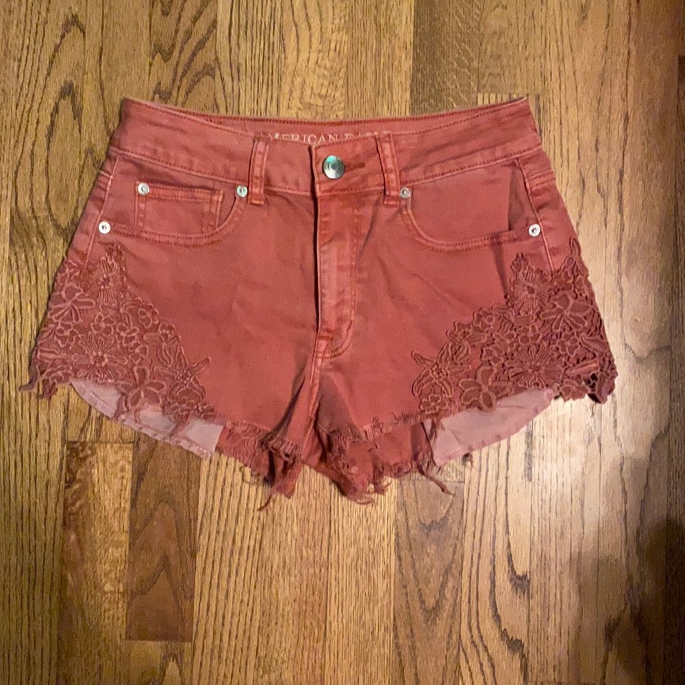 American Eagle Distressed Crocheted Shorts